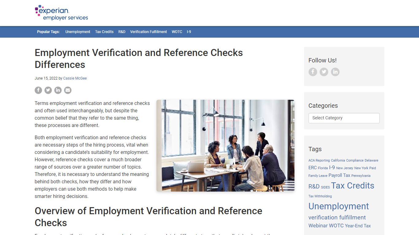 Employment Verification and Reference Checks Differences